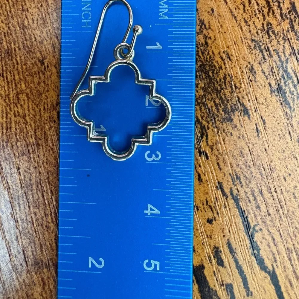 Quatrefoil Clover Gold-Tone Dangle Earrings